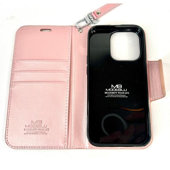 Modeblu Classic Diary Case for the Apple iPhone 14 Pro (6.1-inch) in Pink NEW - Picture 2 of 12